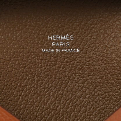Hermes Evercolor Bastia Verso Coin Purse Gold Beige De Weimar 6 of 8