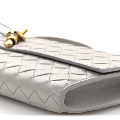 Bottega Veneta Nappa Intrecciato Long Andiamo Top Handle Clutch Sterling 9 of 13