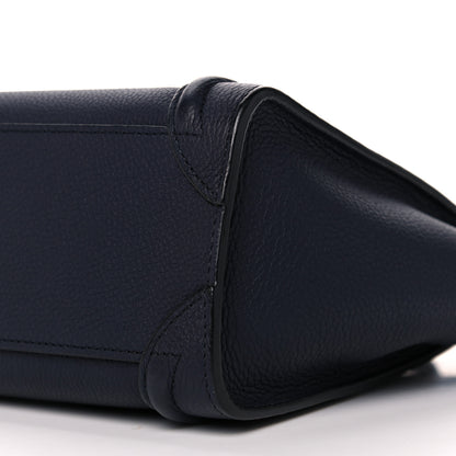 Celine Drummed Calfskin Nano Luggage Navy Blue 9 of 10