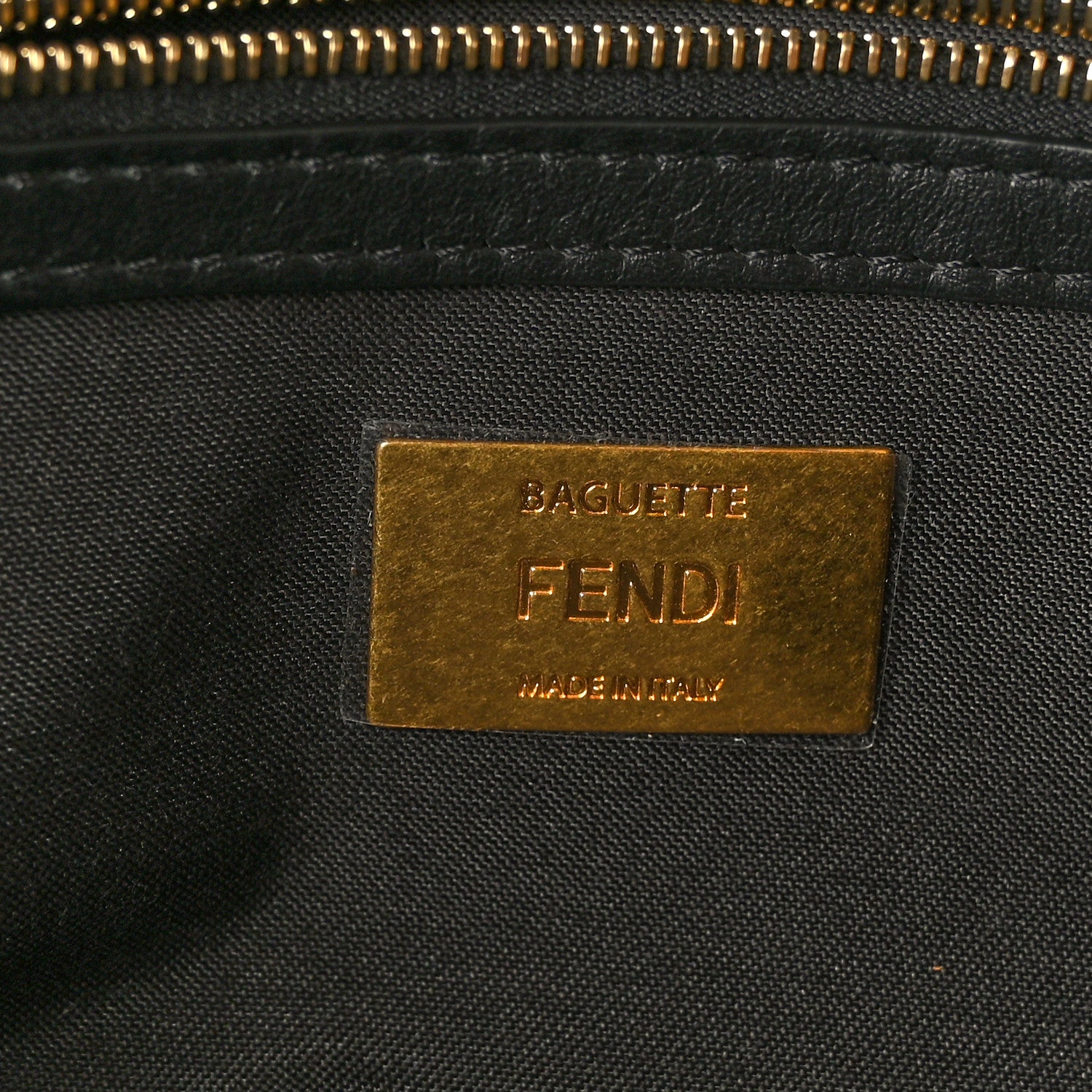 Fendi Shearling Vitello Dolce Macro FF 1974 Baguette Tobacco Black 6 of 9