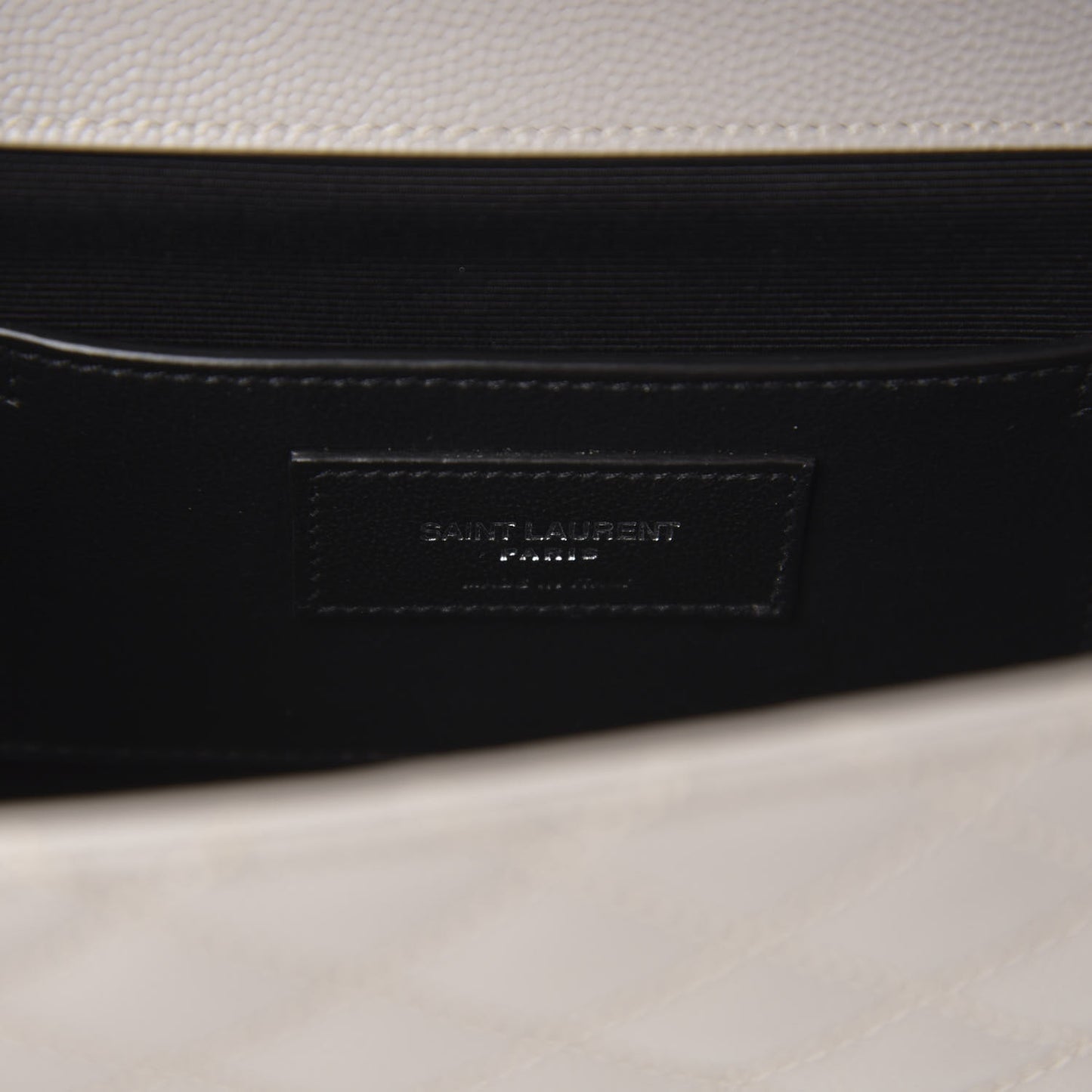Grain De Poudre Textured Mixed Matelasse Triquilt Small Monogram Satchel Optical White
