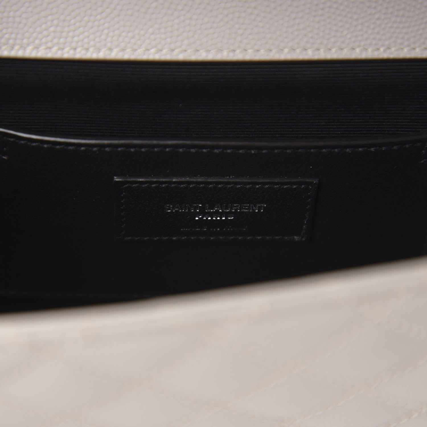 Saint Laurent Grain De Poudre Textured Mixed Matelasse Triquilt Small Monogram Satchel Optical White 7 of 10