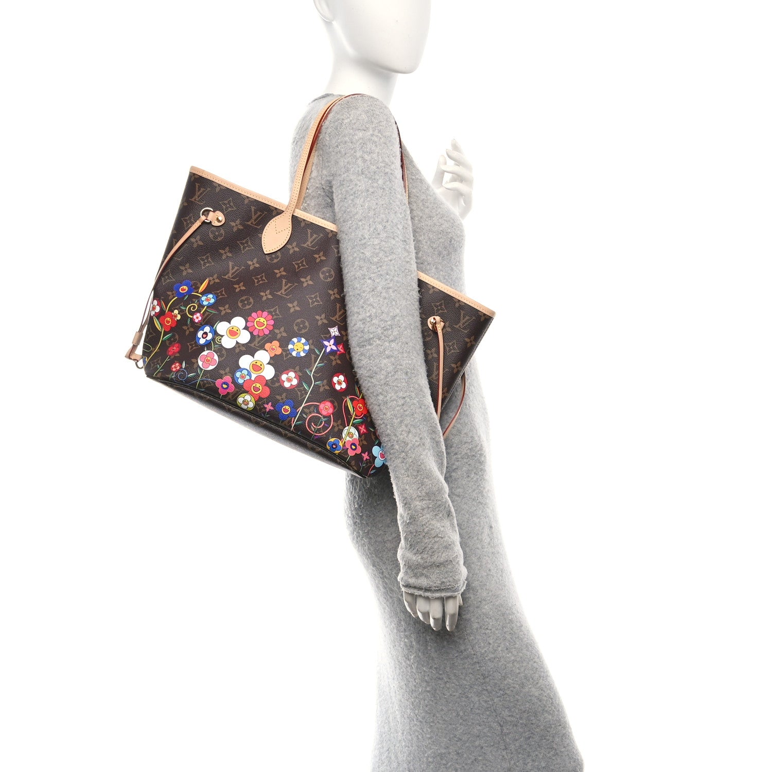 Louis Vuitton LV X TM Monogram Flowers Neverfull MM 2 of 9