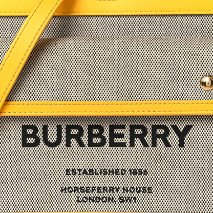 Burberry Canvas Smooth Calfskin Two Tone Mini Pocket Bag Deep Saffron 7 of 12