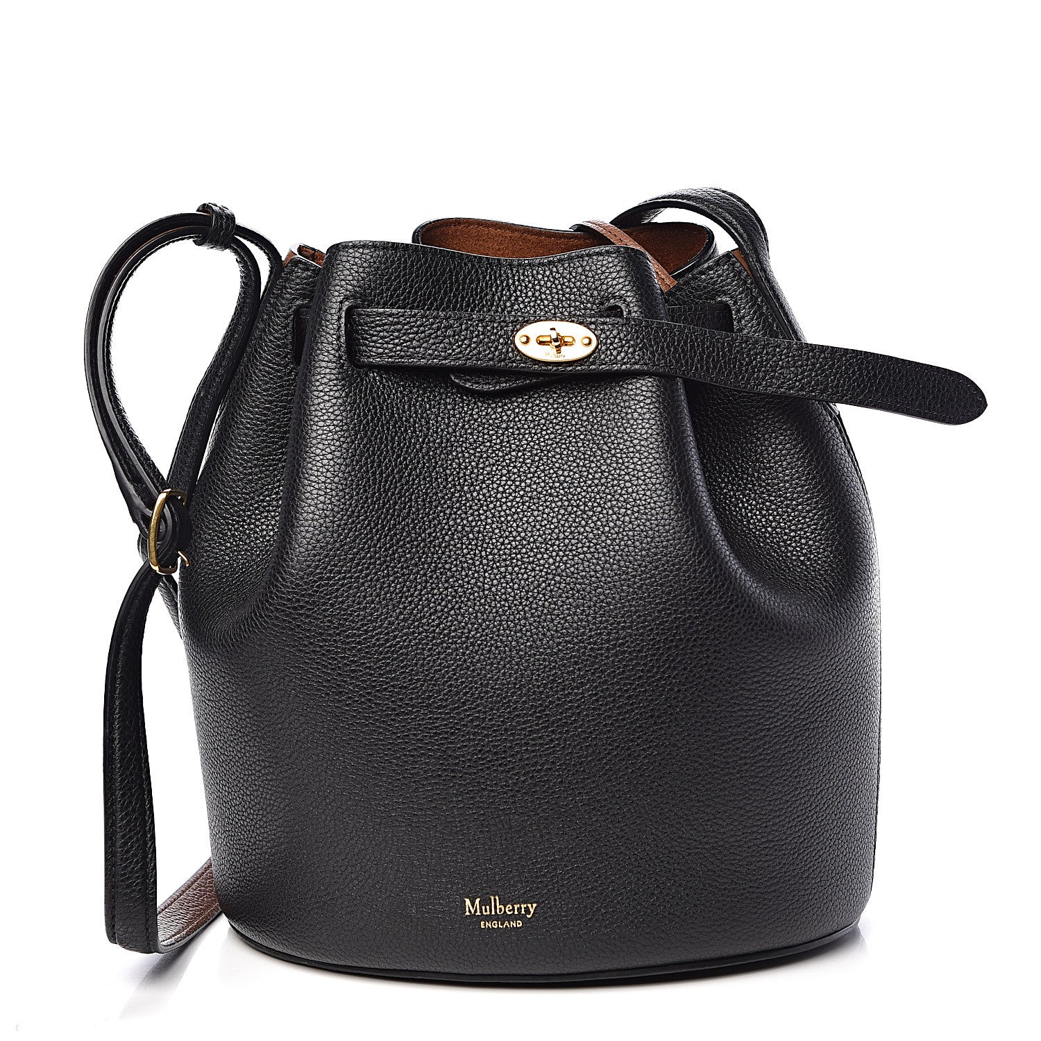 Mulberry Small Classic Grain Calfskin Small Abbey Bucket Bag Black 3 of 14