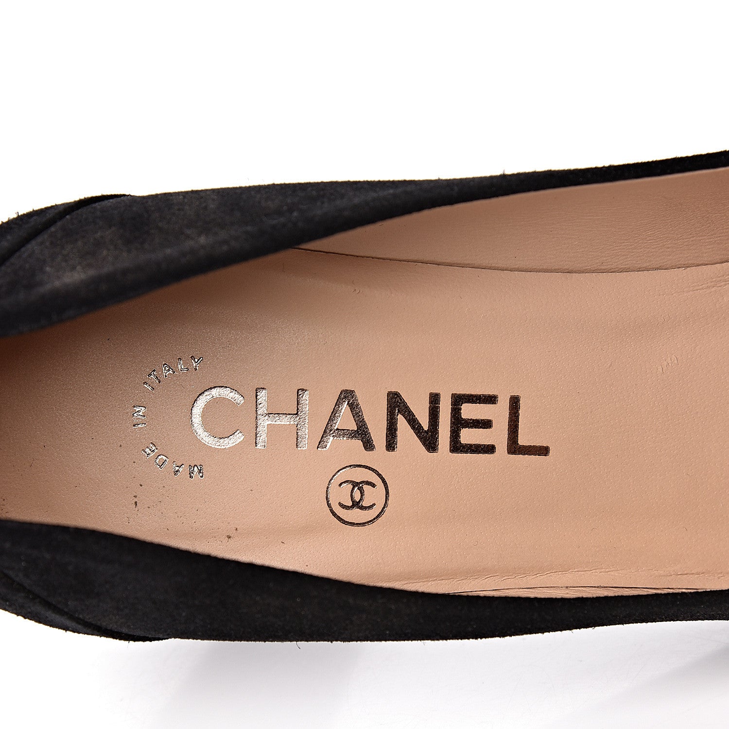 Chanel Suede Patent Calfskin Cap Toe CC Pumps 38 Black 7 of 11