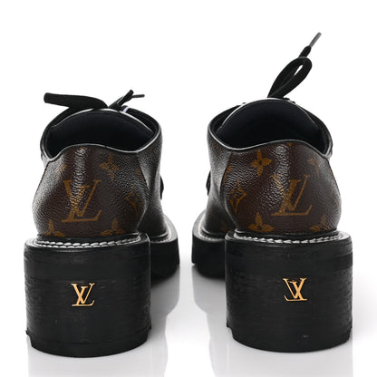 Louis Vuitton Monogram Calfskin Beaubourg Platform Derby Shoes 39 Brown 5 of 11
