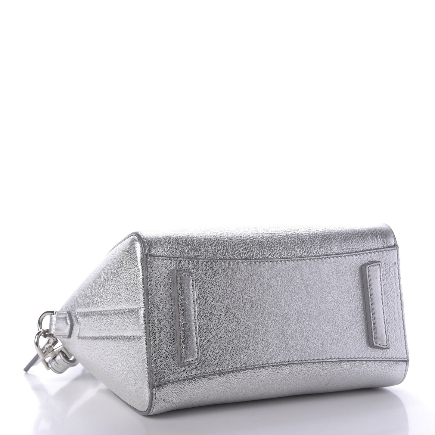 Metallic Sugar Goatskin Mini Antigona Silver