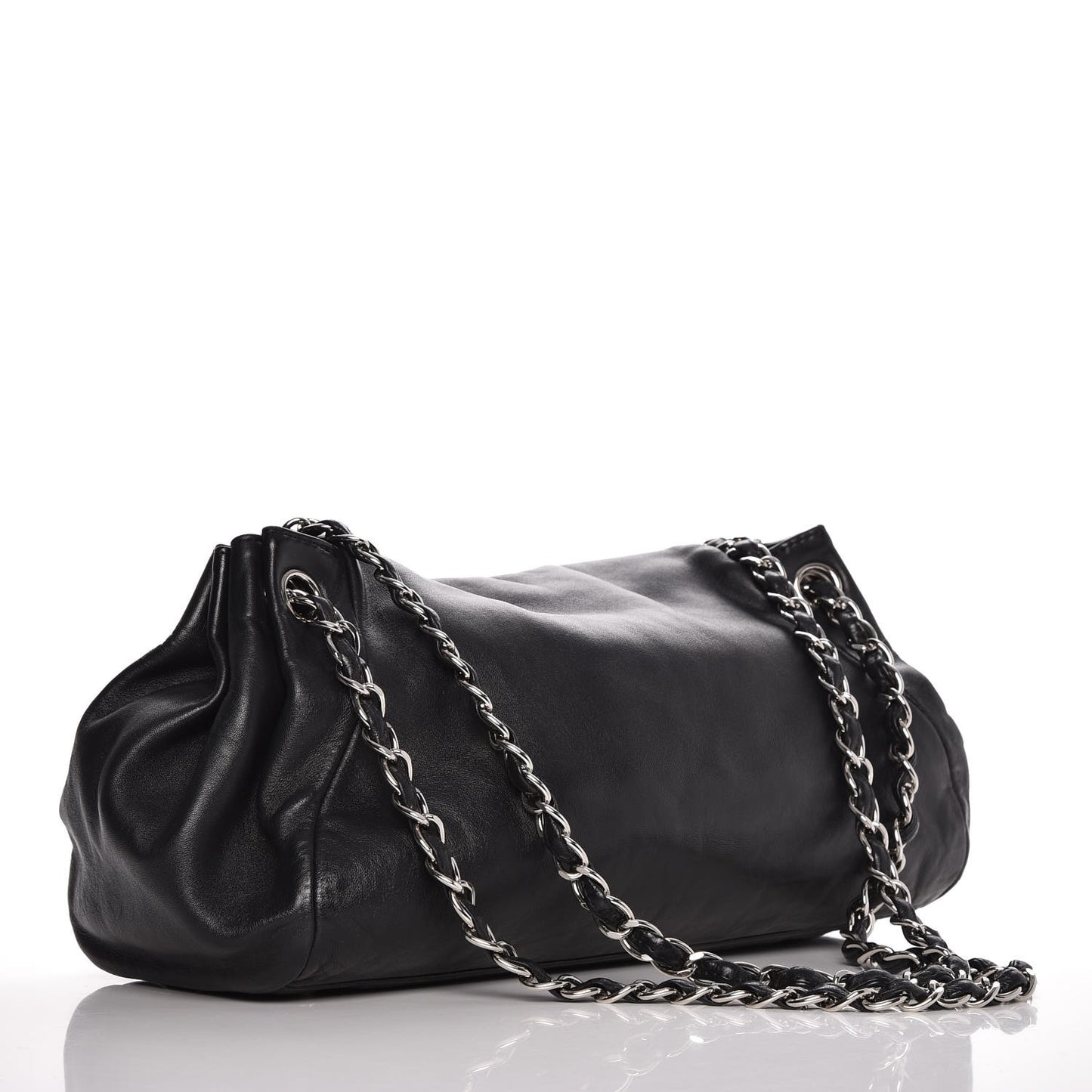 Lambskin Sensual Accordion Flap Black
