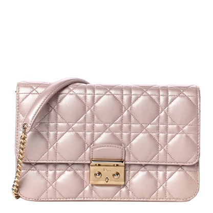 Christian Dior Pearly Lambskin Cannage Miss Dior Promenade Pouch Lotus 1 of 9