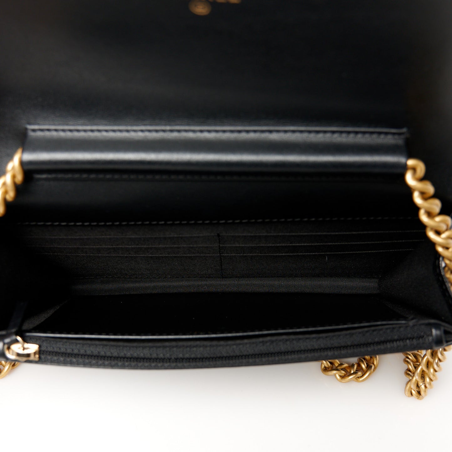 Caviar Quilted Boy Wallet On Chain WOC Black