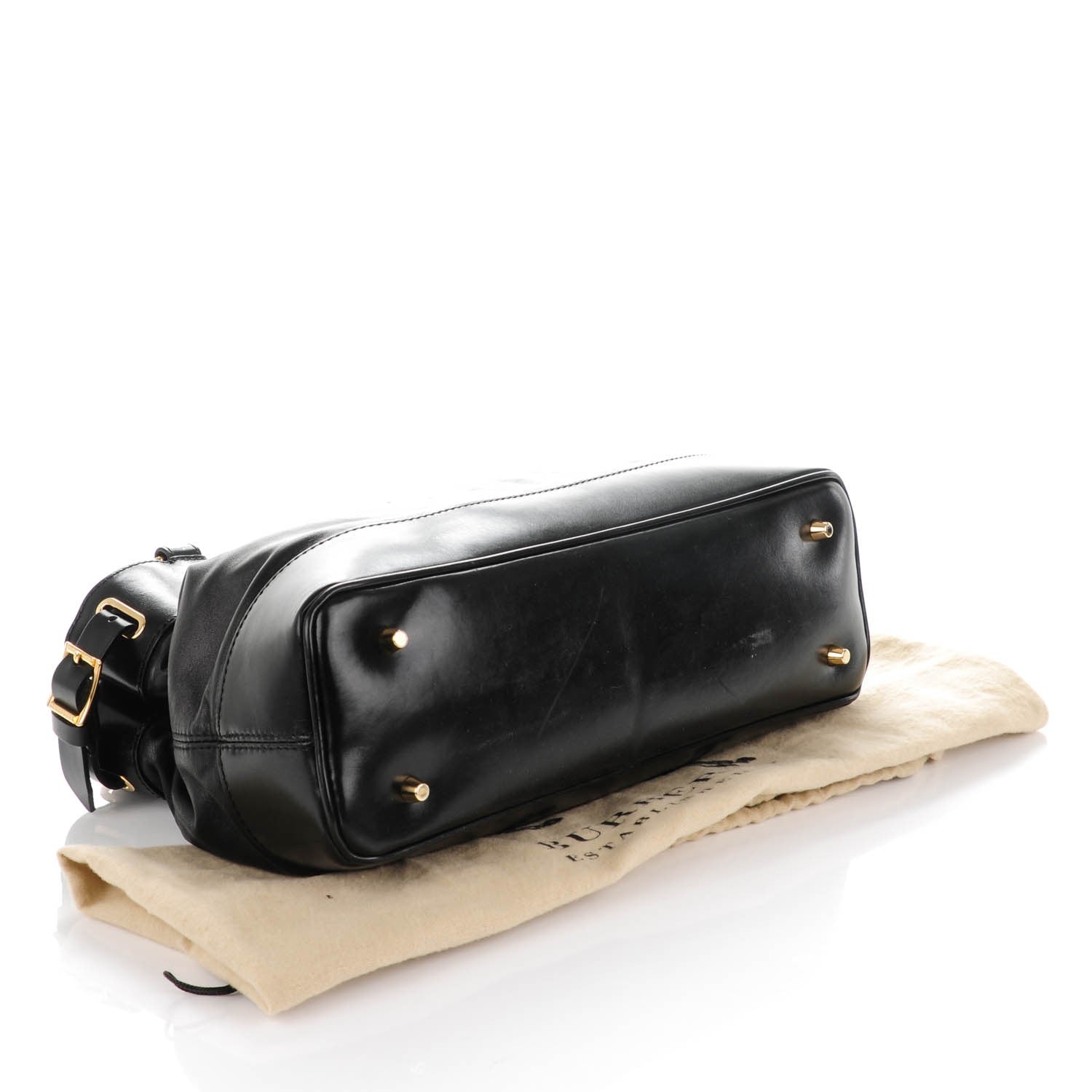 Burberry Lambskin Small Hepburn Satchel Black 4 of 8