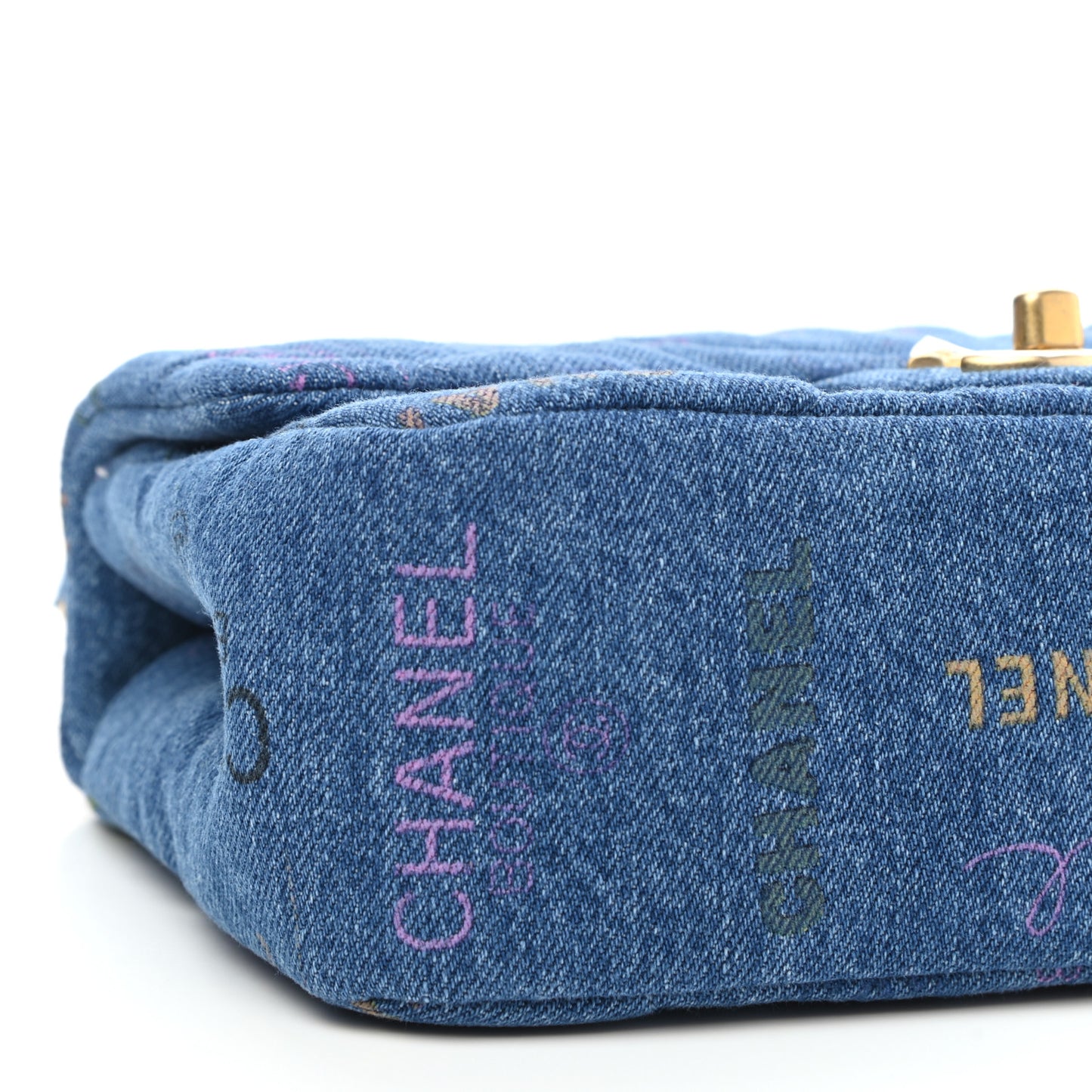 Denim Quilted Mini Denim Mood Rectangular Flap Blue Multicolor