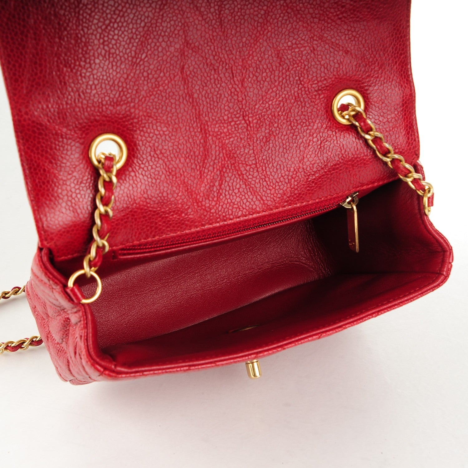 Chanel Caviar Quilted Mini Square Flap Red 5 of 8