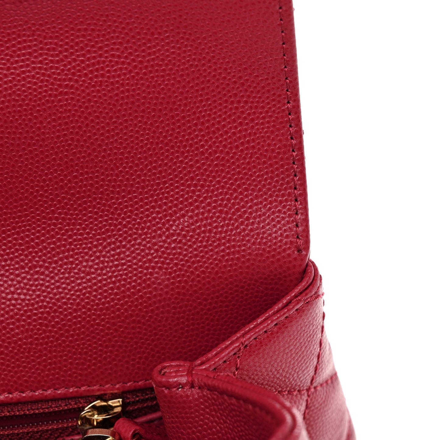 Caviar Quilted Small Coco Handle Flap Dark Pink