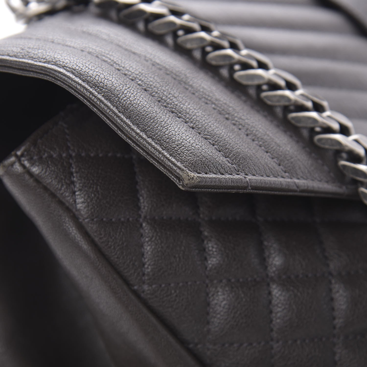 Saint Laurent Sheepskin Tri-quilt Monogram Large College Satchel Asphalt 14 of 18
