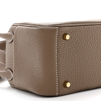 Hermes Taurillon Clemence Mini Lindy 20 Etoupe 9 of 11