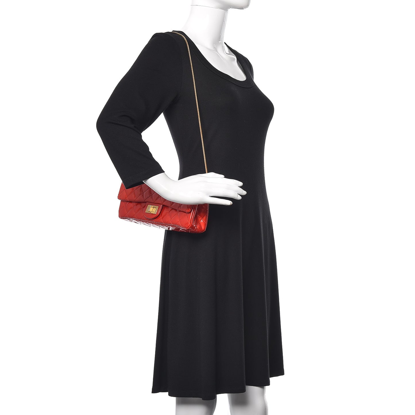 Patent Quilted 2.55 Reissue East West Clutch Red