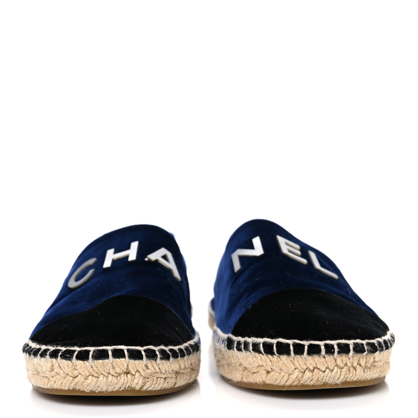 Velvet Logo Espadrilles 38 Navy Black