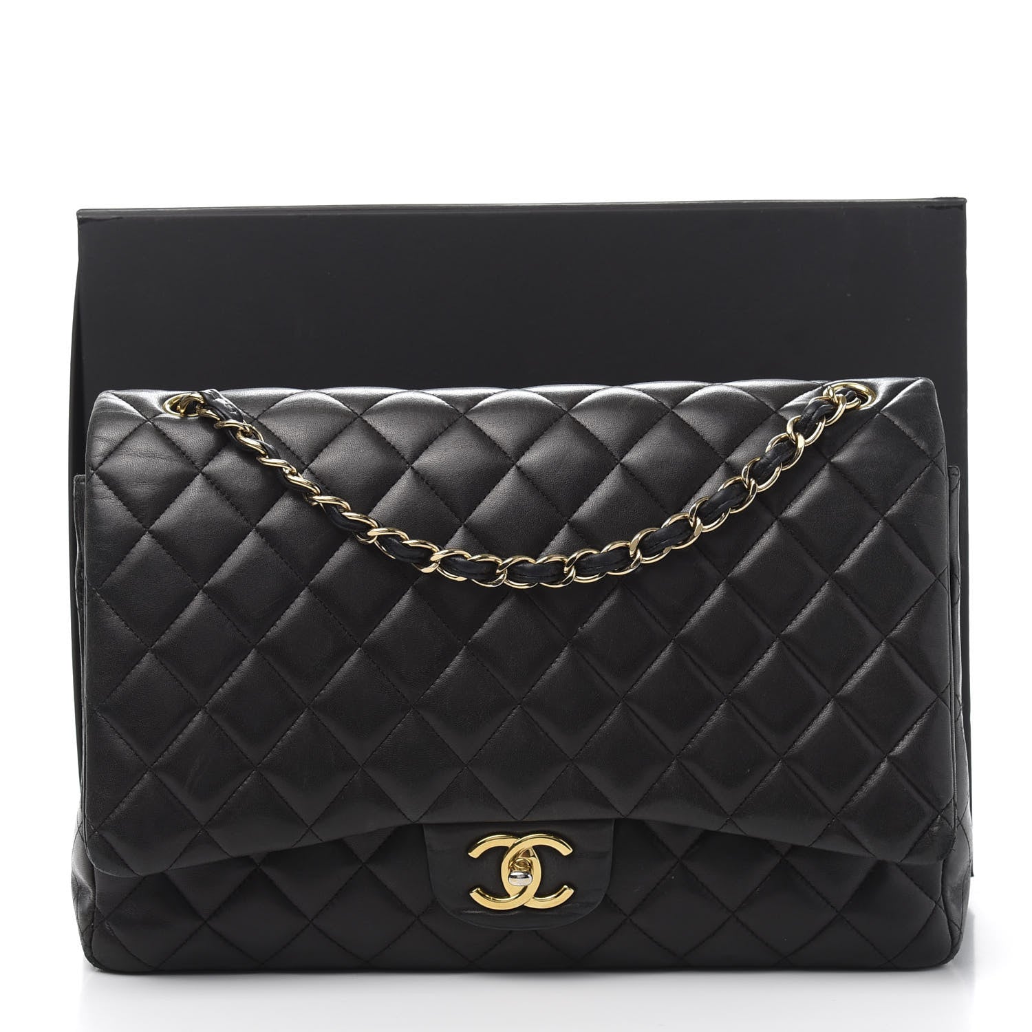 Chanel Lambskin Quilted Maxi Double Flap Black 20 of 20