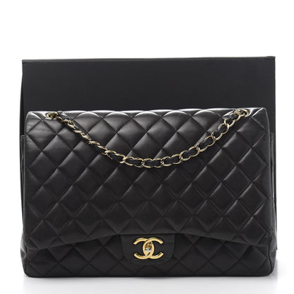 Chanel Lambskin Quilted Maxi Double Flap Black 20 of 20