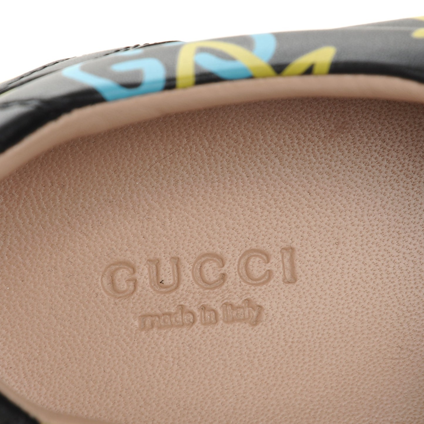 Calfskin GucciGhost Print Low Top Sneakers 41 Black New Acquamarine