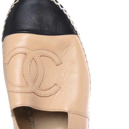 Chanel Lambskin CC Espadrilles 36 Beige Black 10 of 12