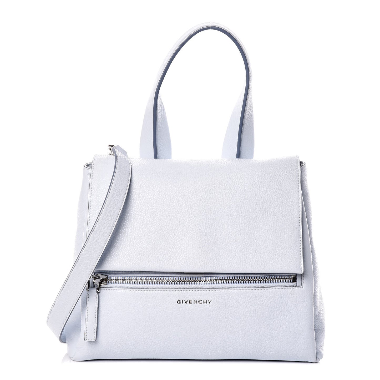 Calfskin Small Pandora Pure Flap Bag Light Blue