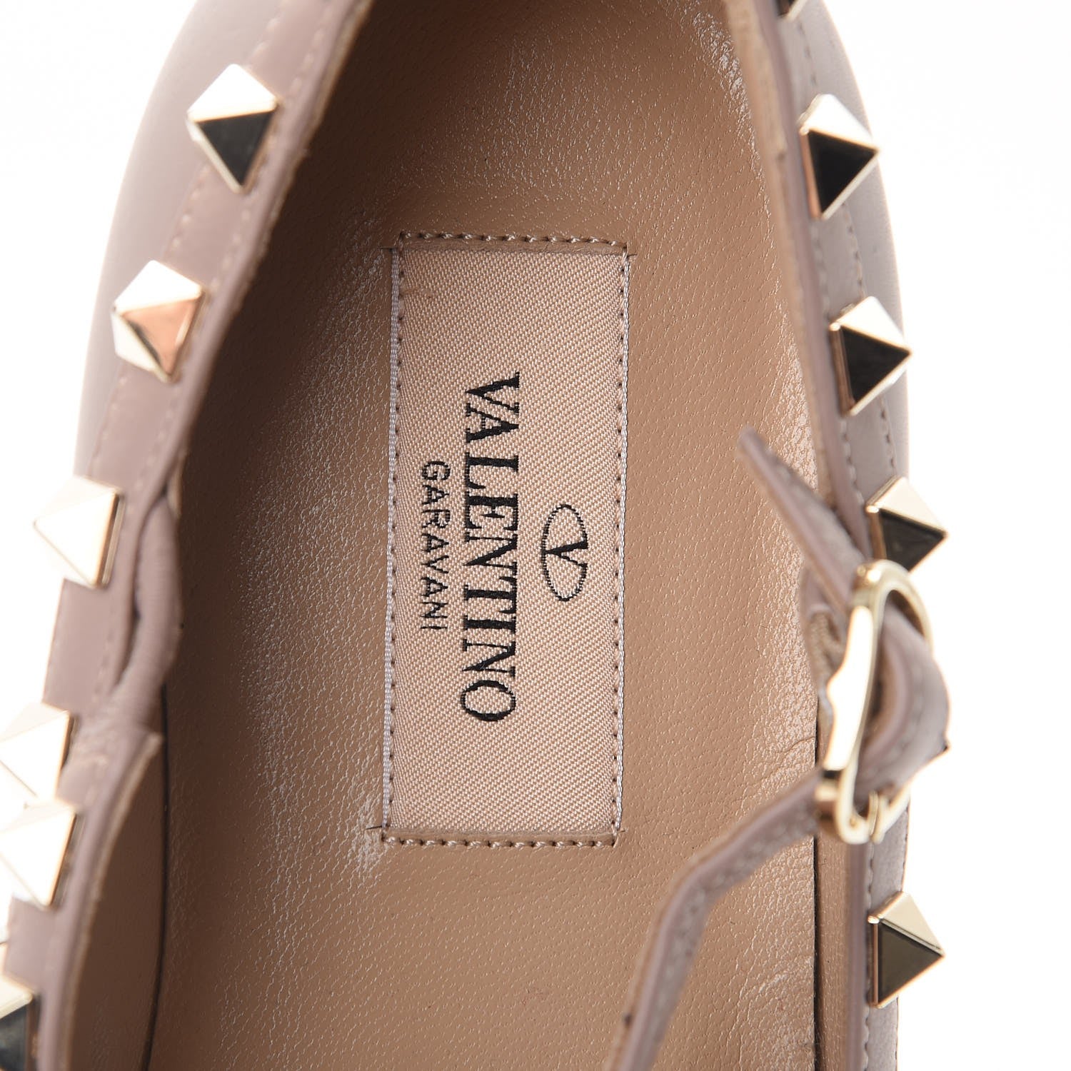 Valentino Garavani Nappa Rockstud Cage Ballerina Flats 35.5 Poudre 7 of 10