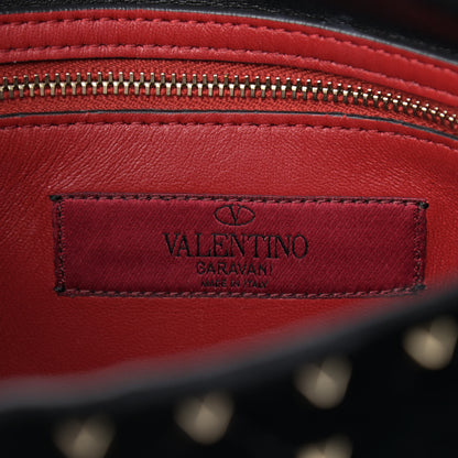 Valentino Garavani Velvet Medium Rockstud Spike Shoulder Bag Black 7 of 9