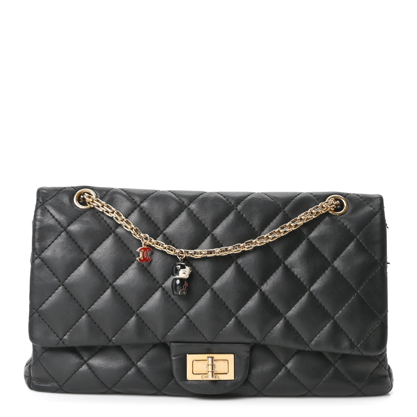 Calfskin Quilted 2.55 Paris Shanghai China Doll Reissue 227 Flap Black
