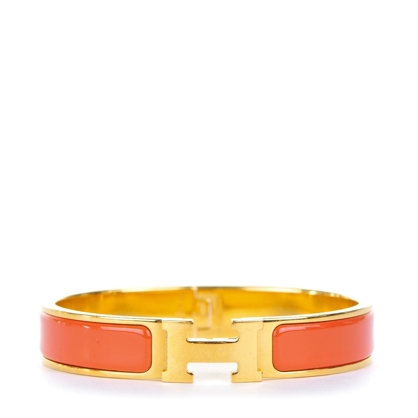 Enamel Narrow Clic Clac H Bracelet PM Orange