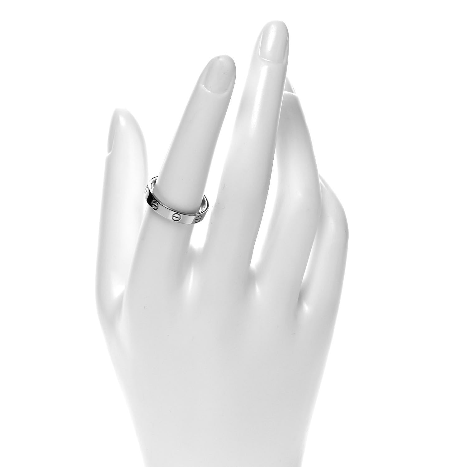Cartier 18K White Gold 3.5mm LOVE Wedding Band Ring 56 7.75 2 of 4