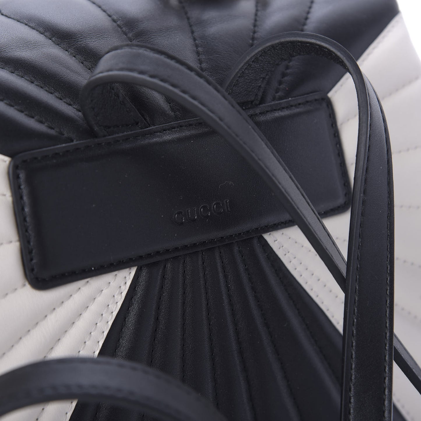 Calfskin Bamboo Trapuntata Queen Margaret Backpack Mystic White Black
