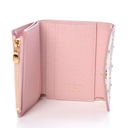 Louis Vuitton Damier Azur Studded Zoe Wallet Rose Ballerine 5 of 7