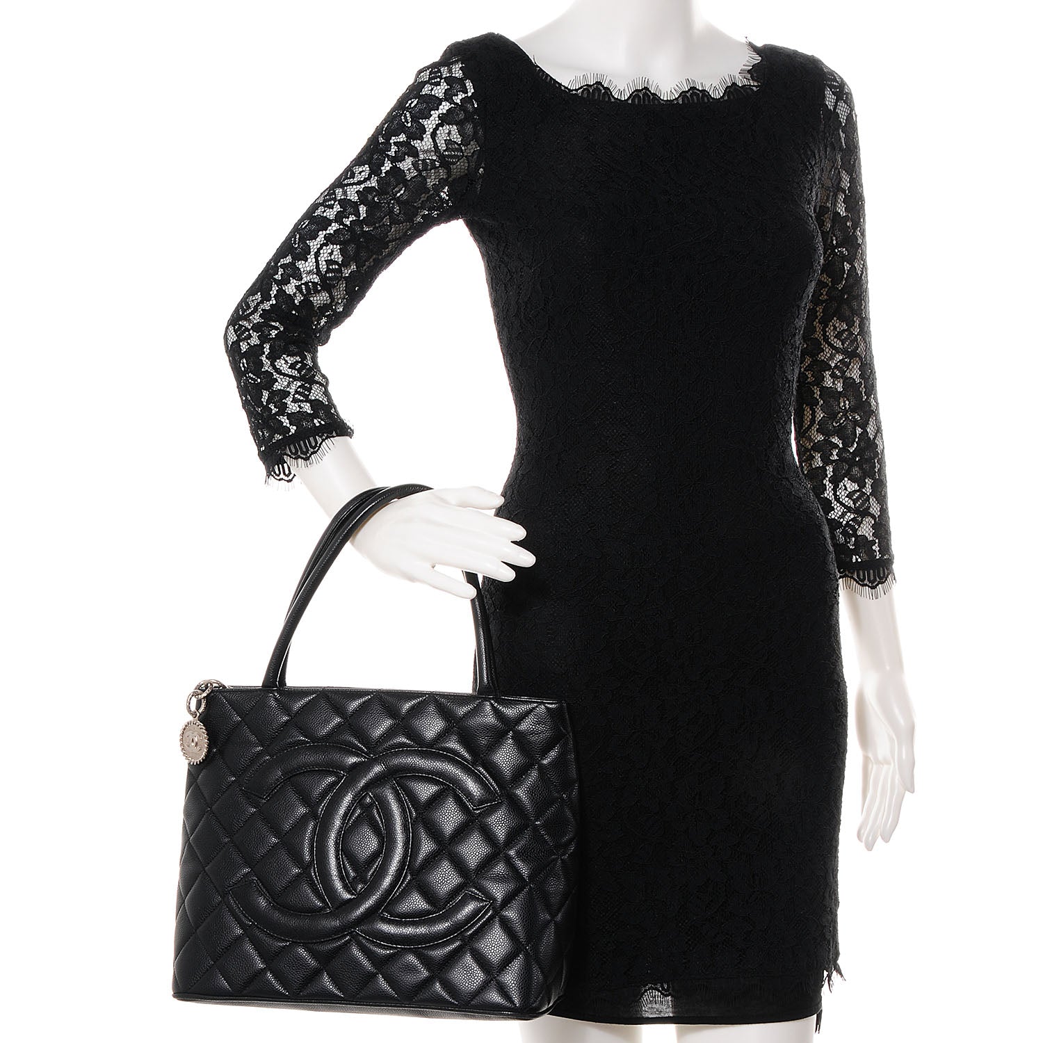Chanel Caviar Quilted Medallion Tote Black 2 of 7