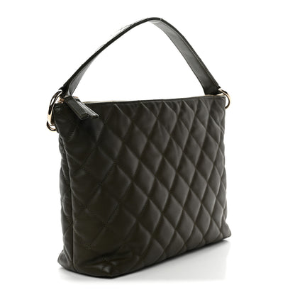 Chanel Calfskin Quilted Coco Mellow Hobo Khaki 3 of 11