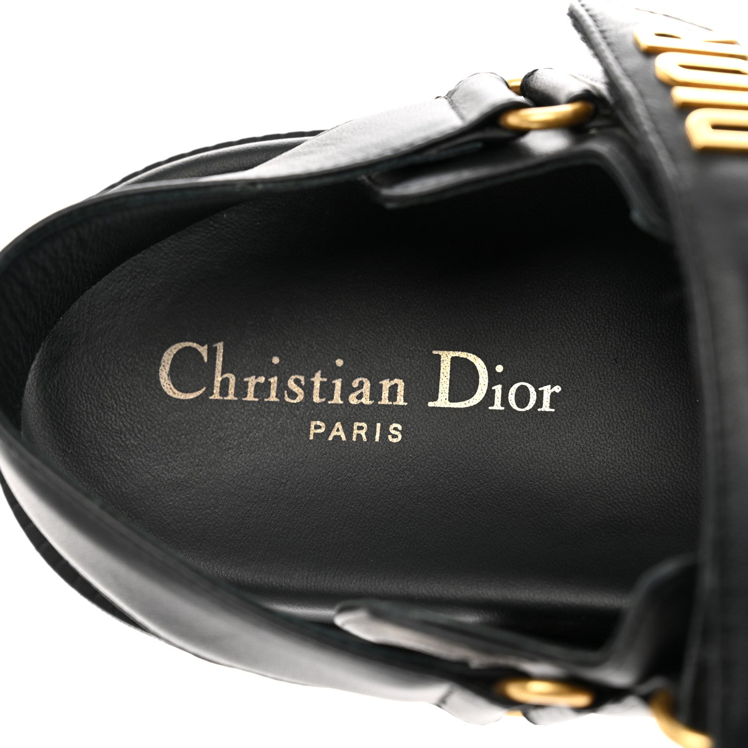 Christian Dior Lambskin Dioract 10mm Sandals 40.5 Black 7 of 8