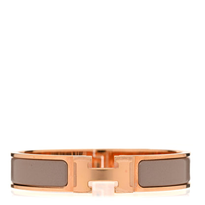 Hermes Enamel Narrow Clic Clac H Bracelet PM Marron Glace 1 of 5