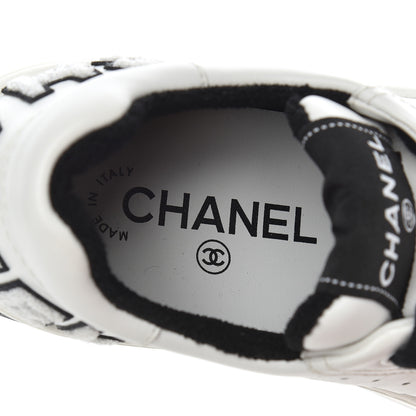 Chanel Calfskin Womens Logo Sneakers 35 Black White 6 of 18