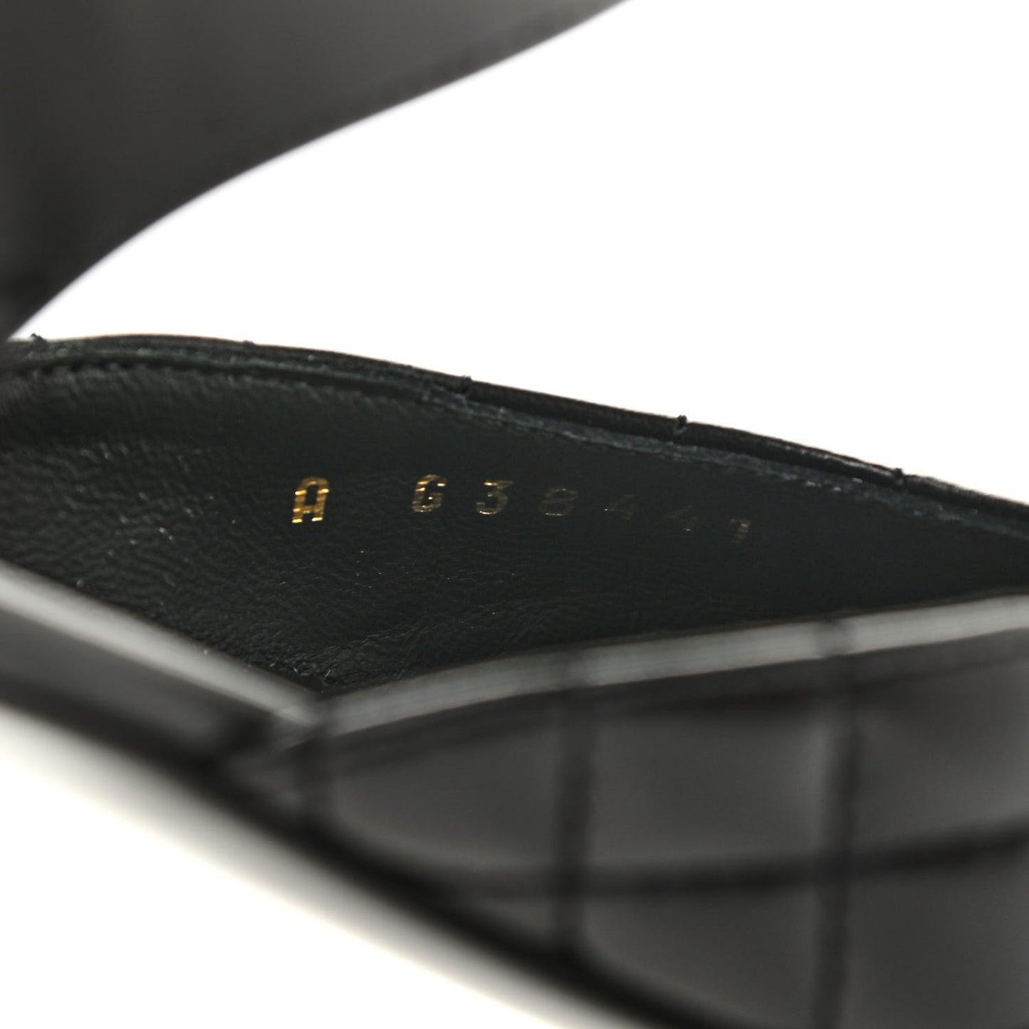 Patent Lambskin Quilted Cap Toe Ballerina Flats 38 Black