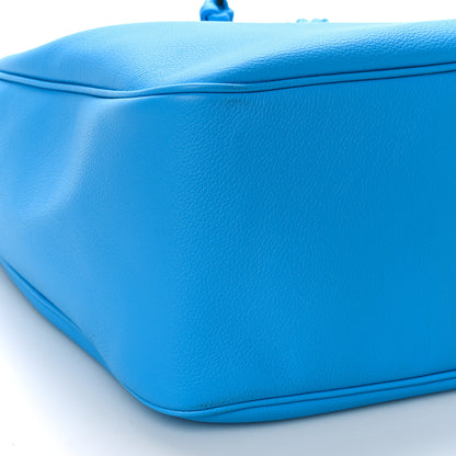 Versace Grained Calfskin La Medusa Bucket Bag Blue 7 of 8