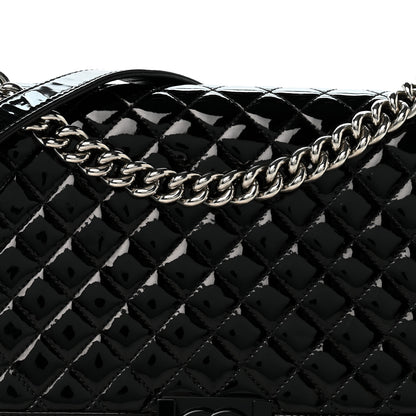 Chanel Patent Calfskin Quilted New Medium Plexiglass Boy Flap Black 8 of 13