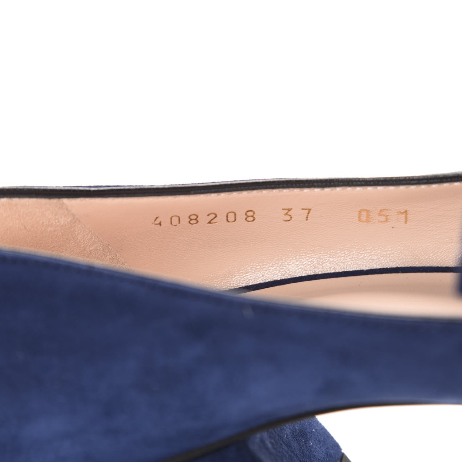 Gucci Kid Scamosciato GG Marmont Fringe 50mm Loafer Pumps 37 Blue Ink 7 of 10