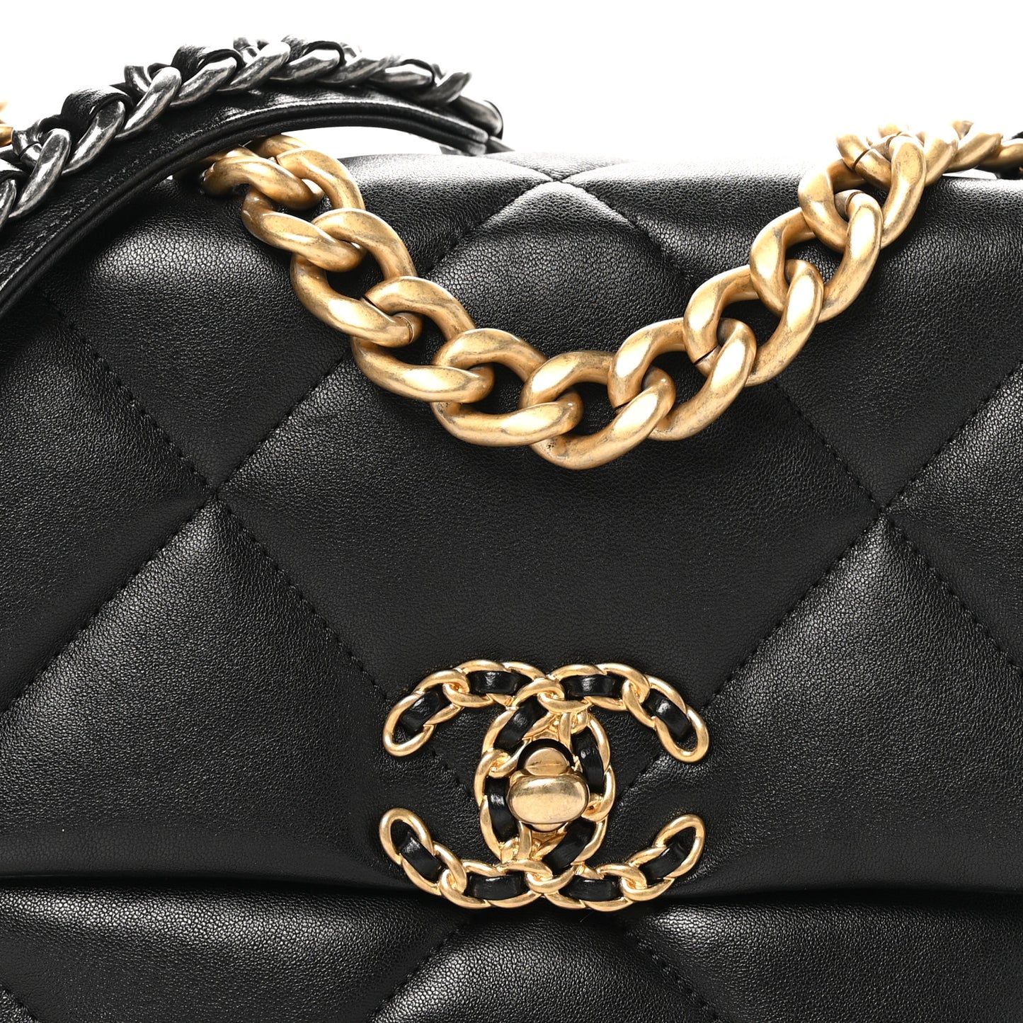 Goatskin Quilted Medium Chanel 19 Flap Black
