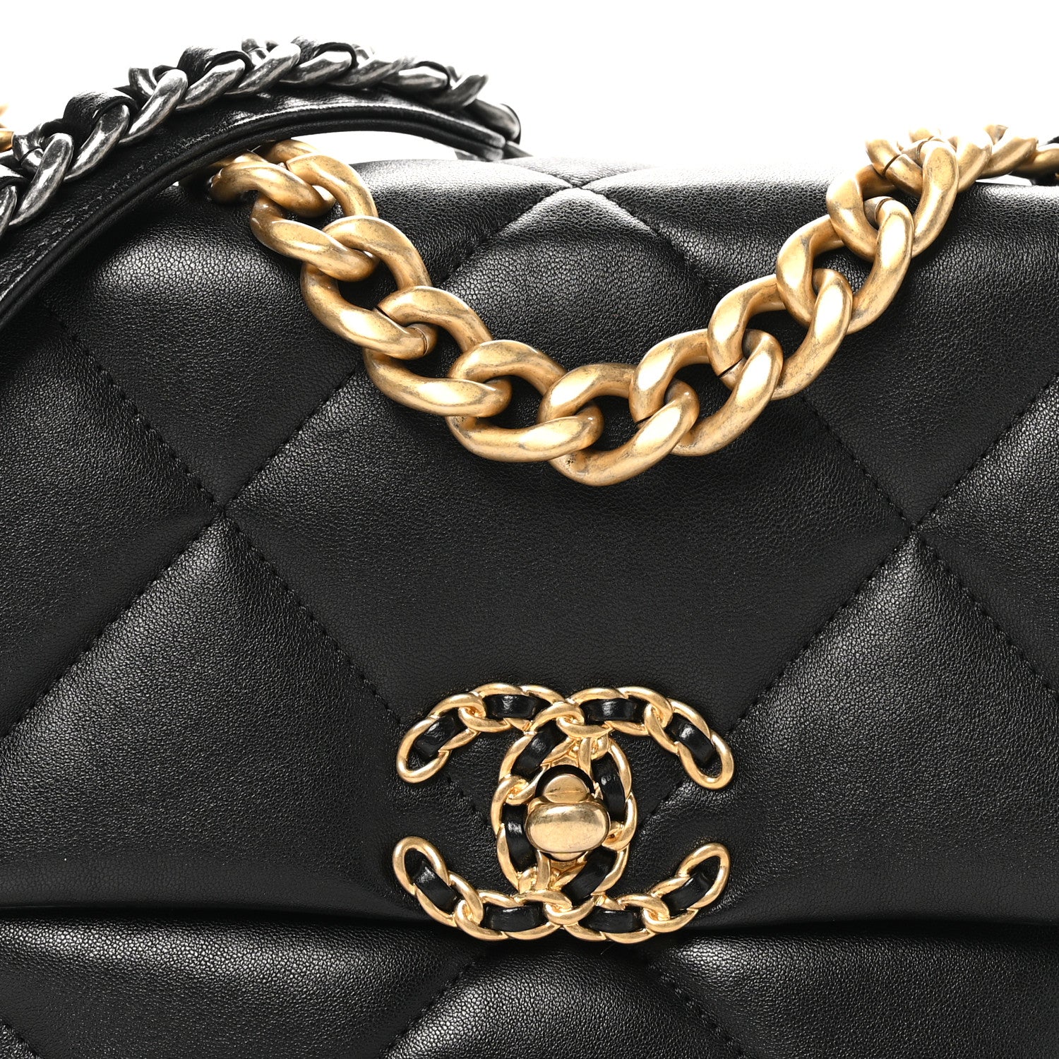 Chanel Goatskin Quilted Medium Chanel 19 Flap Black 7 of 9