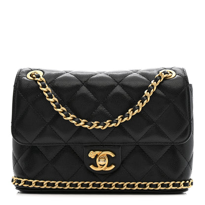 Chanel Caviar Quilted Camellia Chain Around Flap Black 1 of 10