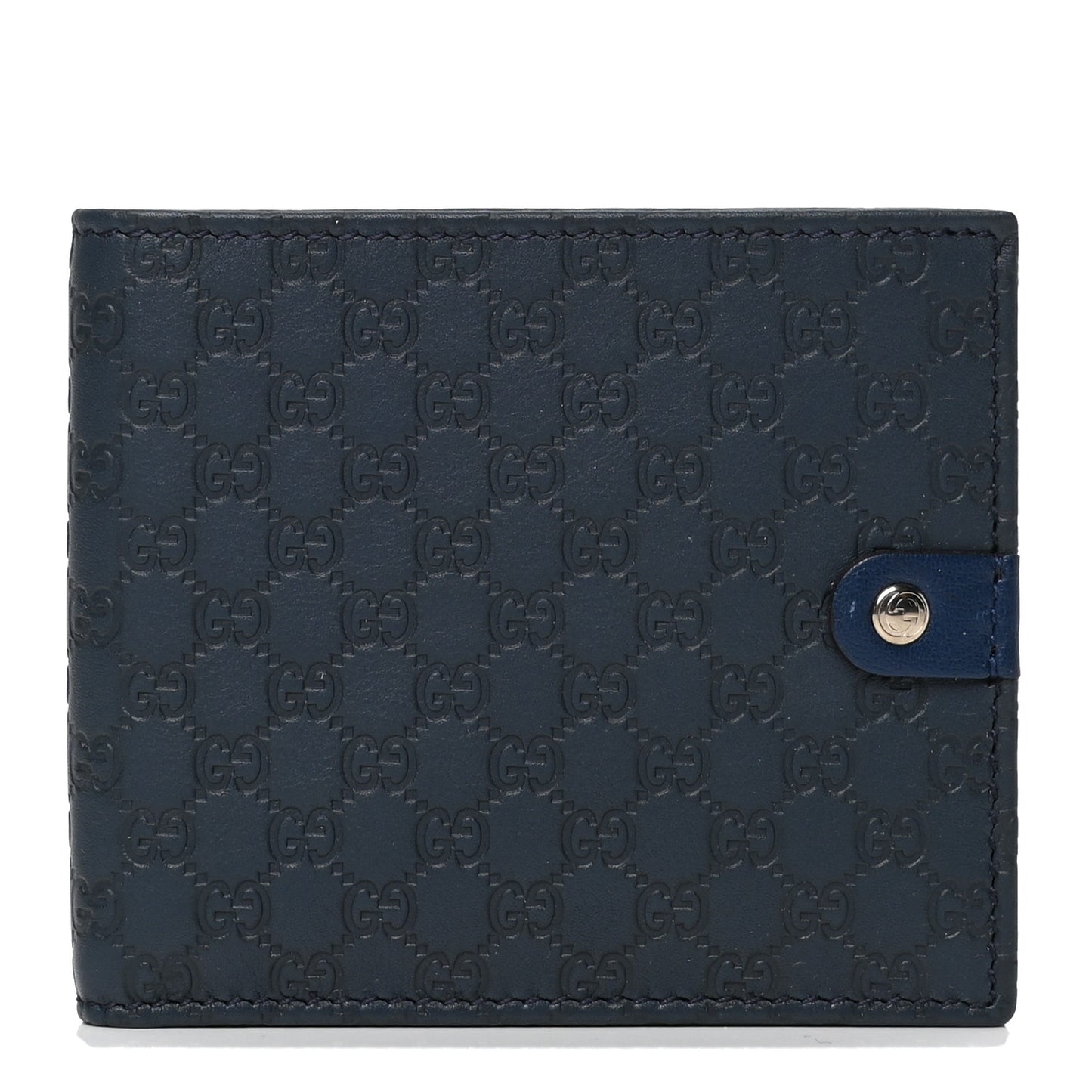Microguccissima Bi-Fold Wallet Navy Blue