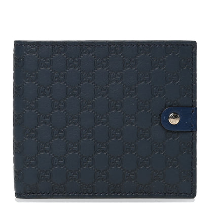 Gucci Microguccissima Bi-Fold Wallet Navy Blue 1 of 4