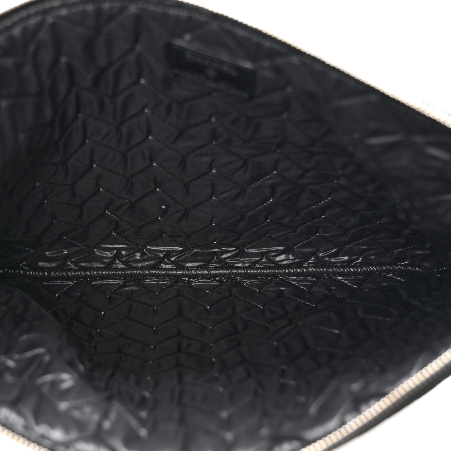Chanel Caviar Chevron Quilted Large Cosmetic Case Black 4 of 7